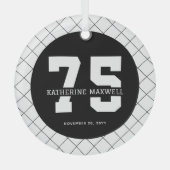Personalized 75th Birthday Modern and Elegant Ornament Aus Glas (Vorderseite)