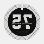 Personalized 75th Birthday Modern and Elegant Ornament Aus Glas (Rückseite)