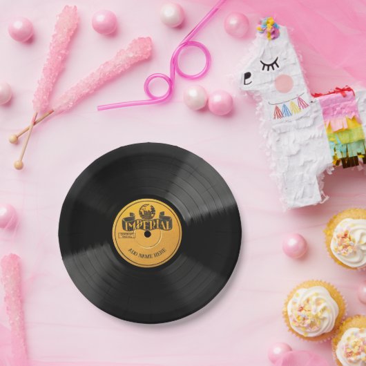 Personalized 78 Vinyl Record Design Paper Plates Pappteller (Party)