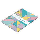 Personalized 80s Memphis Style Geometric Notebook Notizblock (Linke Seite)