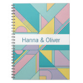 Personalized 80s Memphis Style Geometric Notebook Notizblock (Vorderseite)