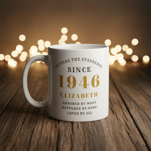 Personalized 80th Birthday 1946 Add Name Elegant Kaffeetasse