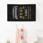 Personalized 80th Birthday Born 1946 Retro Party Banner (Insitu)