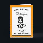 Personalized 80th Birthday Over The Hill Funny Karte<br><div class="desc">Say happy birthday and have some fun with this vintage retro style birthday card with that "over the hill" vibe. Easily customized using the template provided.</div>