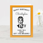 Personalized 80th Birthday Over The Hill Funny Karte<br><div class="desc">Say happy birthday and have some fun with this vintage retro style birthday card with that "over the hill" vibe. Easily customized using the template provided.</div>