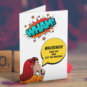 Personalized 80th Birthday Vintage Comic Funny Karte