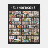 Personalized 81 Photo Collage Black Fleecedecke (Vorderseite)