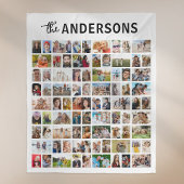 Personalized 81 Photo Collage White Fleecedecke