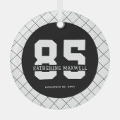 Personalized 85th Birthday Modern and Elegant Ornament Aus Glas (Vorderseite)