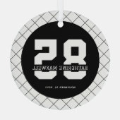 Personalized 85th Birthday Modern and Elegant Ornament Aus Glas (Rückseite)
