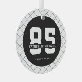 Personalized 85th Birthday Modern and Elegant Ornament Aus Glas (Vorderseite Rechts)