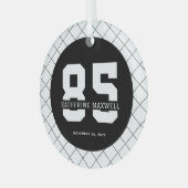 Personalized 85th Birthday Modern and Elegant Ornament Aus Glas (Vorderseite links)