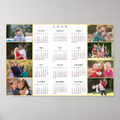 Personalized 8 Family Photo Collage 2026 Calendar Poster (Vorne)