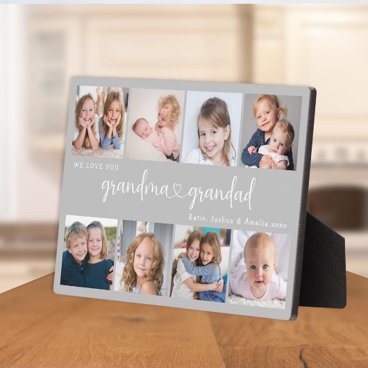 Personalized 8 Photo Grandparents We Love you Fotoplatte
