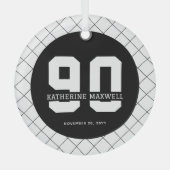 Personalized 90th Birthday Modern and Elegant Ornament Aus Glas (Vorderseite)