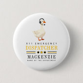 Personalized 911 Dispatcher Goose With Headset Button (Vorderseite)