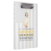 Personalized 911 Dispatcher Goose With Headset Klemmbrett (Rechts)