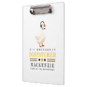 Personalized 911 Dispatcher Goose With Headset Klemmbrett (Links)