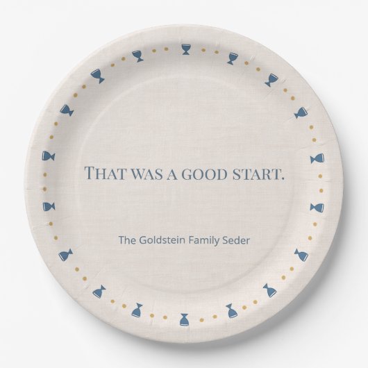 Personalized 9" Passover Seder Dinner Plate in Set Pappteller (Vorderseite)