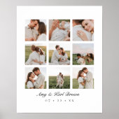 Personalized 9 Photo Couples Collage Poster (Vorne)
