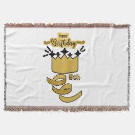 Personalized 9th Birthday King Crown Design Decke