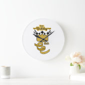 Personalized 9th Birthday King Crown Design Große Wanduhr (Zuhause)