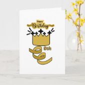 Personalized 9th Birthday King Crown Design Karte (Gelbe Blume)