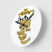 Personalized 9th Birthday King Crown Design Runde Wanduhr (Winkel)