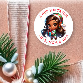 Personalized a Gift for You Christmas Gift Tags  Runder Aufkleber