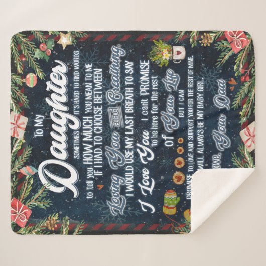 Personalized A Letter To My Daughter From Dad, Sherpadecke (Vorderseite (Horizontal))