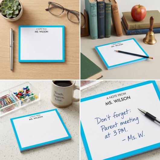 Personalized "A Note From" Custom Name Notepad Post-it Klebezettel
