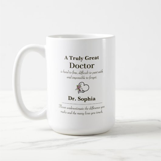 Personalized A Truly Great Doctor Appreciation  Kaffeetasse (Links)