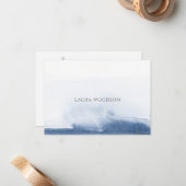 Personalized Abstract Blue Watercolor  Mitteilungskarte (Vorderseite/Rückseite Beispiel)