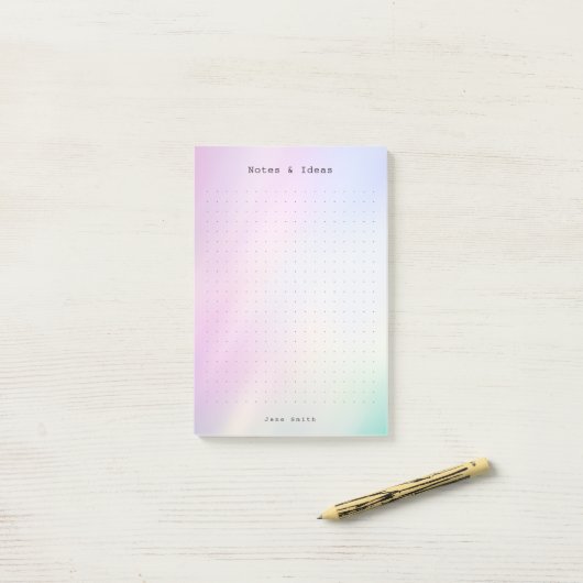Personalized abstract pastel aesthetic dot Grid  Post-it Klebezettel (Auf Schreibtisch)