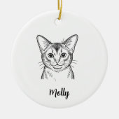 Personalized Abyssinian Cat Christmas Keramik Ornament (Vorne)