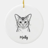 Personalized Abyssinian Cat Christmas Keramik Ornament (Hinten)