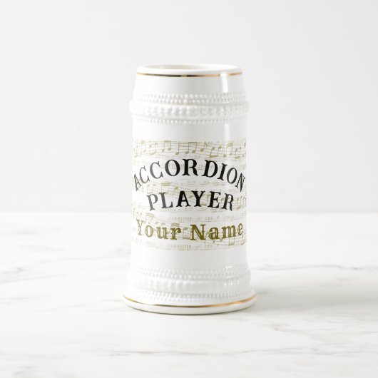 Personalized Accordion player beer stein mug Bierglas (Mittel)