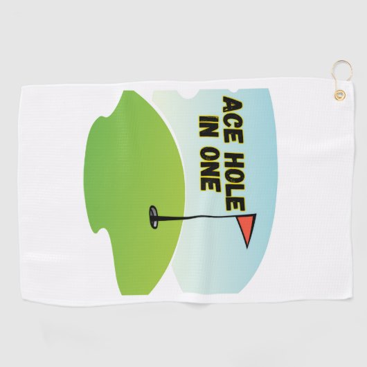  Personalized Ace Hole in One Golfhandtuch (Horizontal)