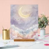 Personalized Acrylic Nursery Sign | Pastel Moon Acrylschild (Hochzeit)