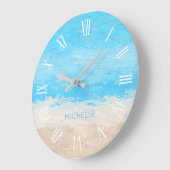 Personalized Add Your Own Name | Wall Clock Große Wanduhr (Winkel)