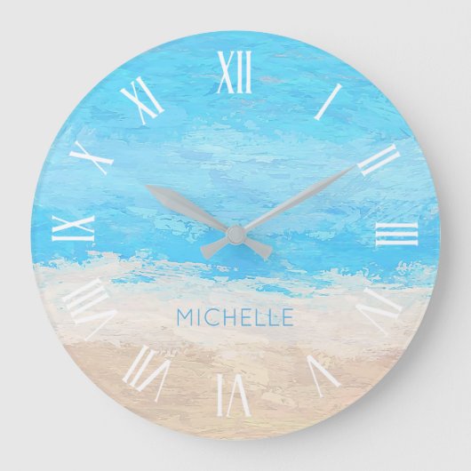 Personalized Add Your Own Name | Wall Clock Große Wanduhr (Vorderseite)