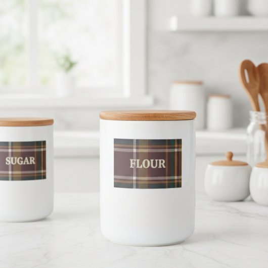 Personalized Adhesive Jar Label - Brown and Plum Lebensmitteletikett