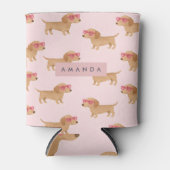 Personalized Adorable Dachshund Dog Dosenkühler (Vorderseite)