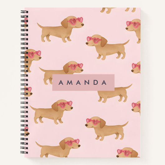 Personalized Adorable Dachshund Dog Notizblock (Vorderseite)