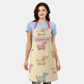 Personalized Adorable Dachshund Dog Pattern Schürze (Getragen)
