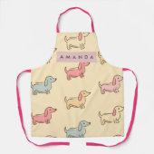Personalized Adorable Dachshund Dog Pattern Schürze (Vorderseite)