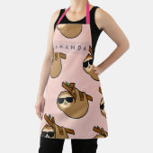 Personalized Adorable Sloth with Glasses Pattern Schürze (InSitu)