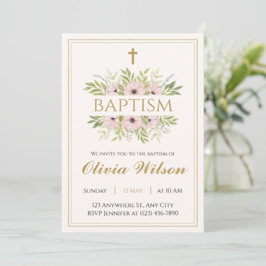 Personalized Adult Baptism Invitation Einladung (Stehend Vorderseite)