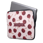 Personalized Aesthetic Cherry Pattern Name Gift Laptopschutzhülle (Vorderseite Links)