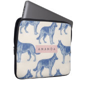 Personalized Aesthetic German Shepherd Pattern Laptopschutzhülle (Vorne Rechts)